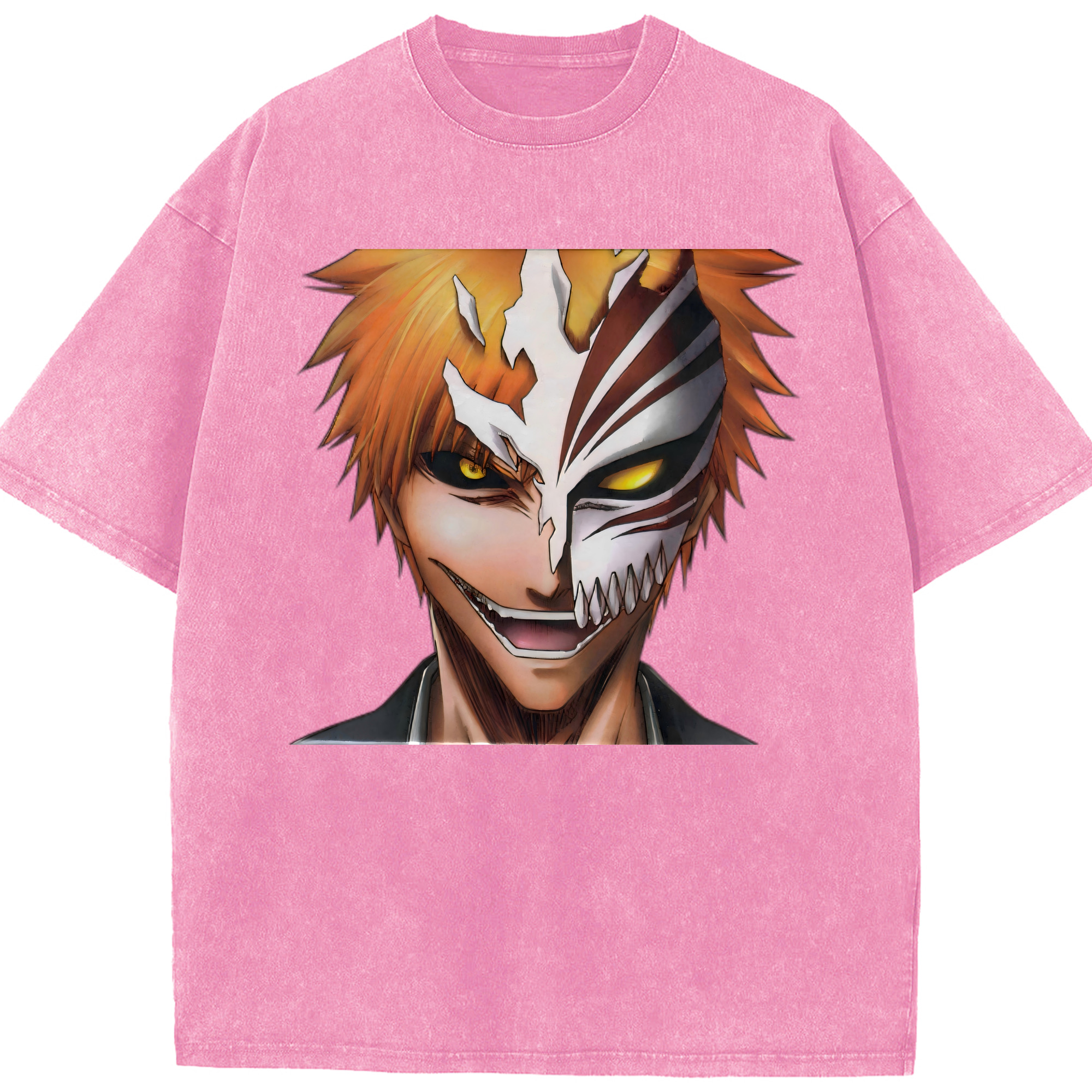 （画像用） ブリーチ 黒崎一護（くろさき いちご）BLEACH Kurosaki Ichigo 綿100% ヴィンテージ風 半袖Tシャツ（フロントプリント）